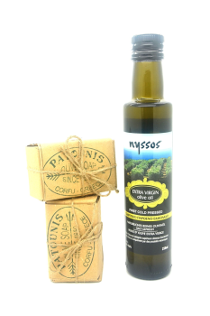 Geschenkbox Olivenöl und Olivenseifen